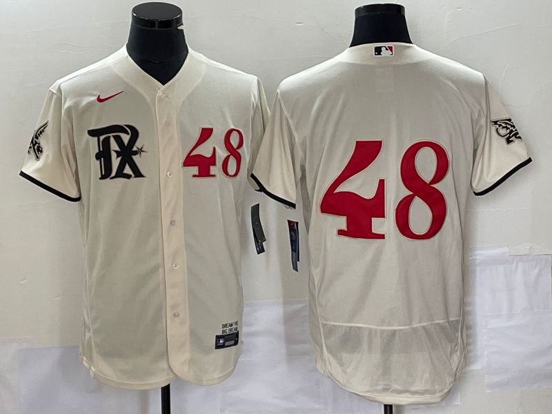 Men Texas Rangers #48 No Name Nike Cream 2023 City Connect Replica Player Elite MLB Jersey->texas rangers->MLB Jersey